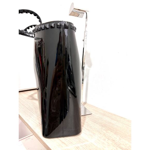 Carmen Sol Black Studded Double Handle Jelly Tote Handbag - Picture 4 of 10